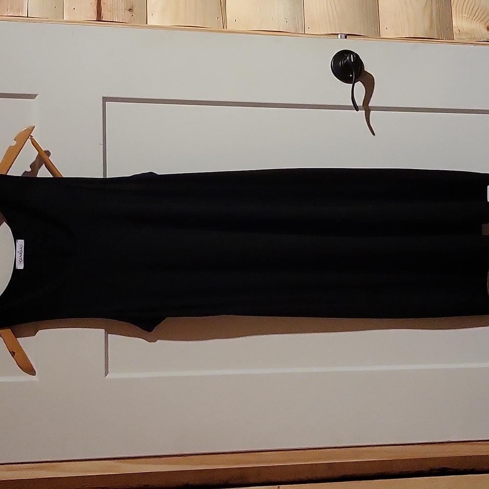 Black Ribbed Tank Dress